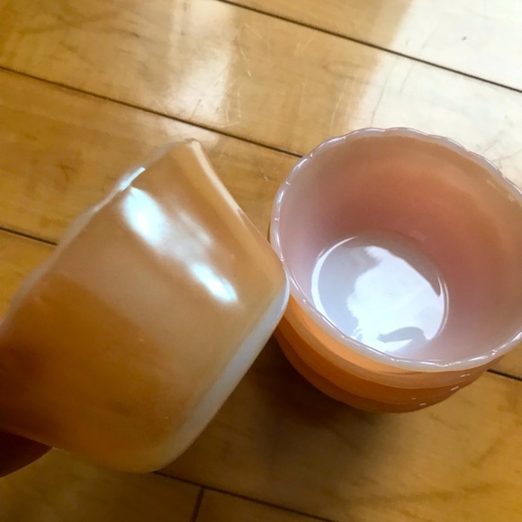 5 Fire King Peach Lustre custard dishes - Picture 2 of 3